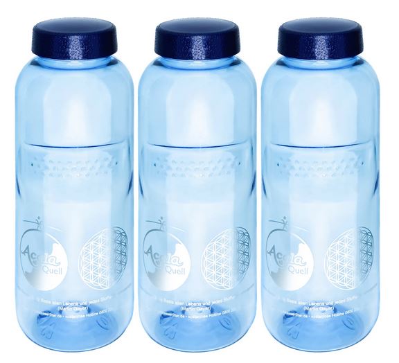 3er Set Tritan Trinkflasche Grip 0,5L mit Blume des Lebens