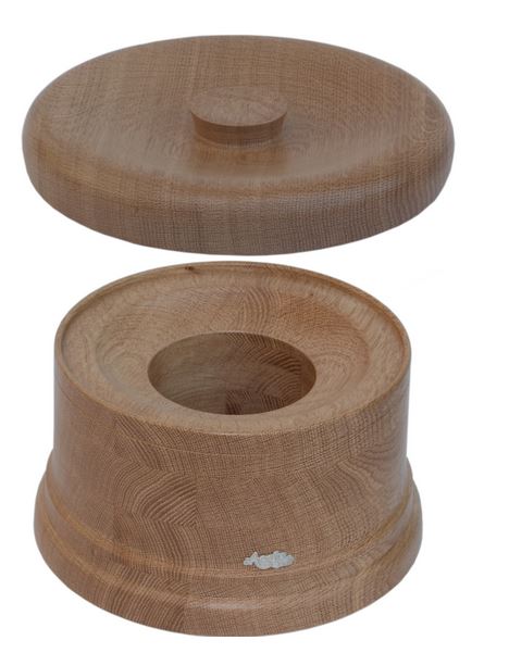Echtholzdeckel und Sockel aus Eiche rund für AcalaQuell® Mini